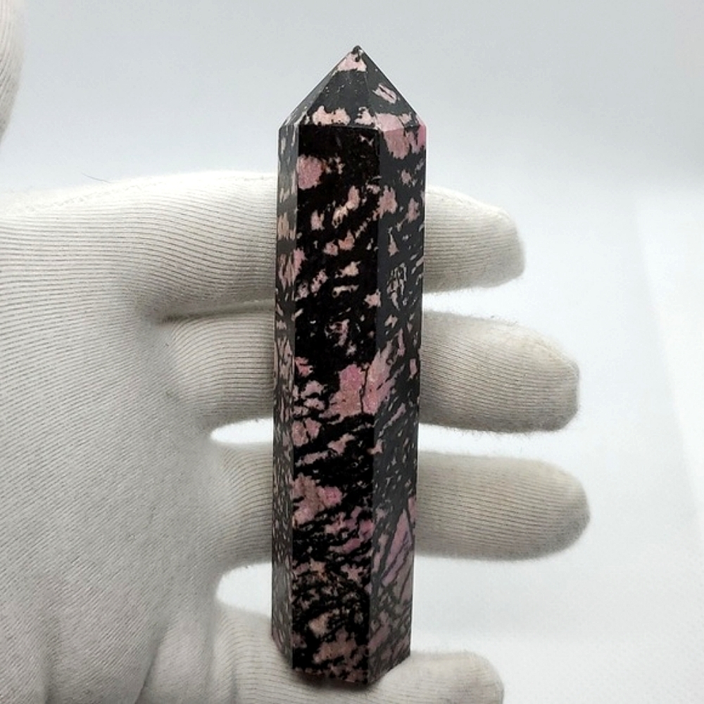 Rhodonite Point Gemstones Crystal 114g  4'Ht